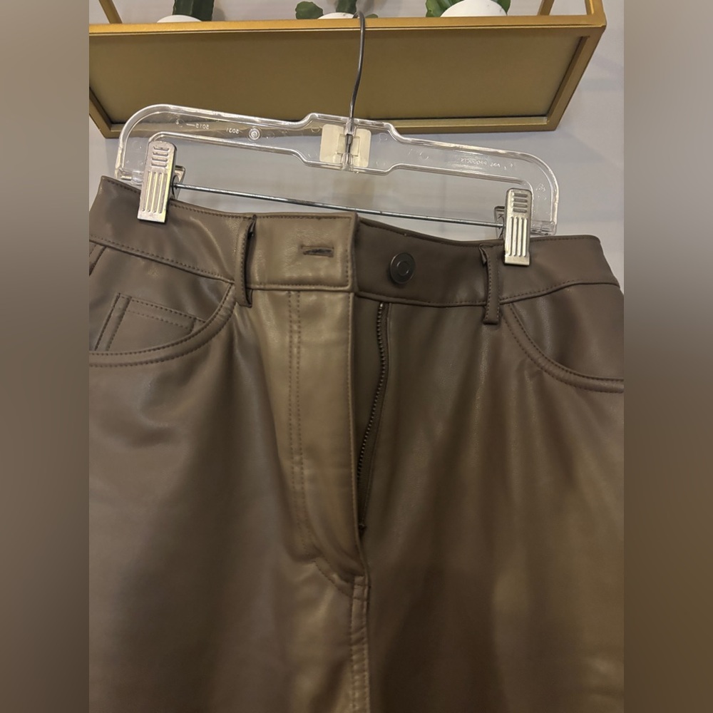 Design Lab Green Leather Pants - Picture 3 of 5